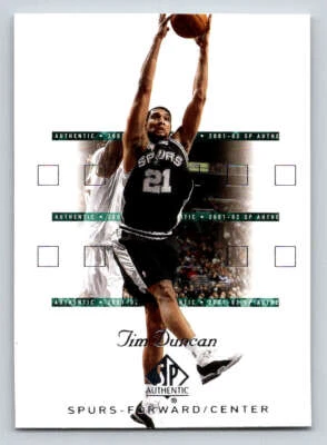 2001-02 SP Authentic #76 Tim Duncan (ref 193238) - Image 1 of 2