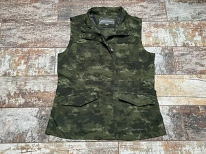 Eddie Bauer Woman's Camouflage Green Zip GILET Waistcoats Size M - Picture 1 of 5