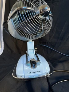 Fanimation Urbanjet 6'' Desk Oscillating Fan 3 Speed Rare Baby Blue FP7958 WORKS - Picture 1 of 6