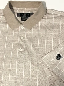 Polo de golf vintage Nike para hombre grande beige geométrico 100 % algodón madera de tigre - Imagen 1 de 14