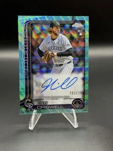 2025 Topps Chrome Jeff Criswell Rookie Auto Aqua Refractor #/199 Rockies - Picture 1 of 3