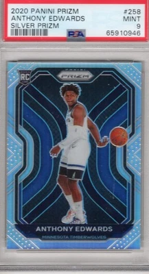 Panini Prizm Anthony Edwards Silver Prizm #258 2020-21 PSA 9 como nuevo novato radiocontrol Foto 1 de 2
