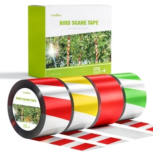 Bird Scare Tape 656ft (4 Rolls) - Reflective Bird Repellent Tape for Garden, ... - Picture 1 of 7