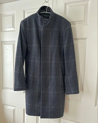Theory Men's Gray Check Cashmere Blend BELVIN Coat XS Near Unused - Image 1 of 4