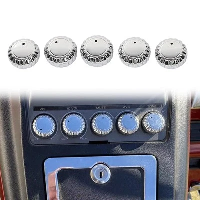 Chrome Front Radio Stereo Knobs Cover For Honda Goldwing 1500 GL1500A Aspencade Foto 1 de 4