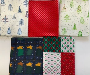 FAT QUARTER BUNDLE OF 5-100% COTTON - FQ657- CHRISTMAS - Picture 1 of 1
