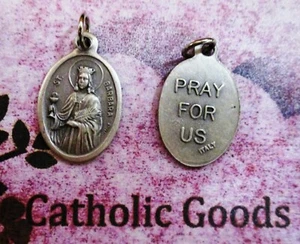 Saint St Barbara - Pray for Us - Italian Silver-tone OX 1" Medal  - Picture 1 of 3