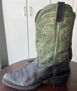 Durango Boots Mens 10 EE Brown & Green Leather Pull On Cowboy Western SW6408 - Picture 1 of 3