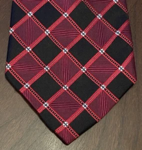 Arrow Red Black 100% Silk Men’s Neck Tie Made In China - Picture 1 of 8