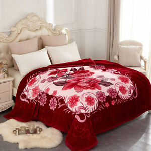 Heavy Mink Blanket Fleece Soft Thick Warm Reversible Bed Blanket King/Queen