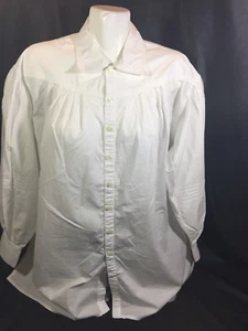 Liz Wear Men Casual White Shirt Button Up Size M Long Sleeve Fits Big Bin83#36 - Picture 1 of 12