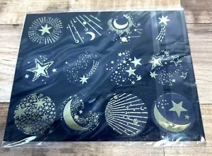 Gold Metallic Zodiac & Celestial Themed Stickers 24 Count - Picture 1 of 2