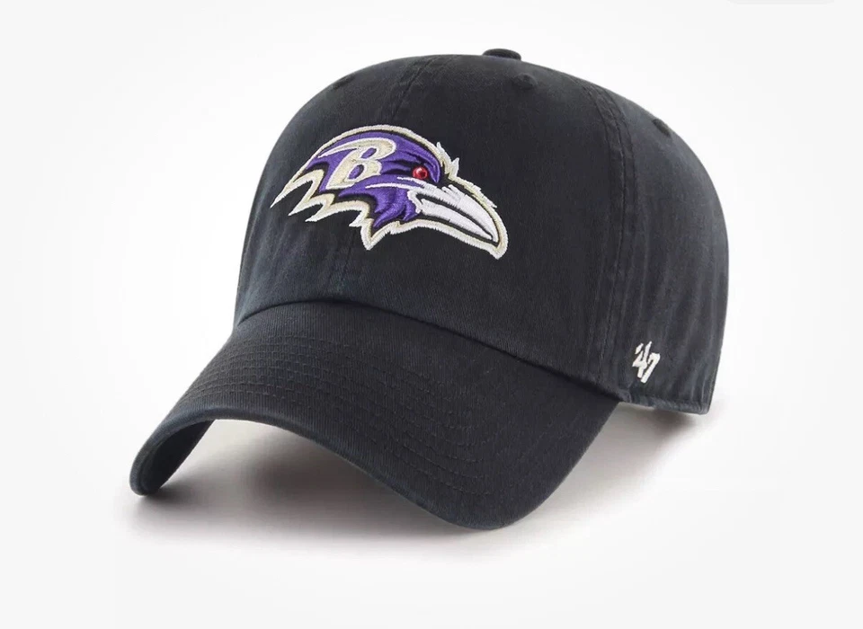 Baltimore Ravens '47 Brand Mens Black Clean Up Adjustable Hat - Image 1 of 1