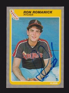 1985 FLEER #309  Ron Romanick  LA CALIFORNIA ANGELS  SIGNED AUTOGRAPH AUTO COA
