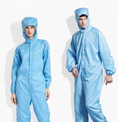 Unisex ESD Anti-static Coveralls Clothes Hood Lab Jacket Coat Unisex S-7XL - Image 1 of 4