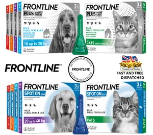 FRONTLINE SPOT ON PLUS CAT & DOGS Flea Lice Tick Treatment Solutions Kills Fleas - Picture 1 of 35