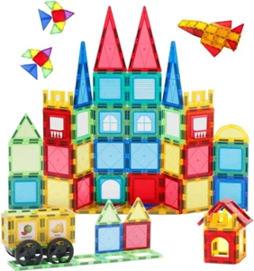 Magnetic Tiles 60Pcs Kids Toys Montessori Sensory Toy for Toddlers STEM Learning - Picture 1 of 12