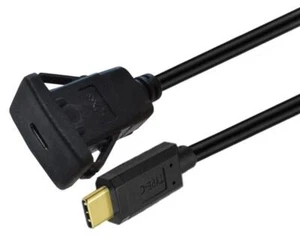 USB C 3.1 Male to Female Flush Panel Mount Extension Cable 3A 1m - Picture 1 of 6