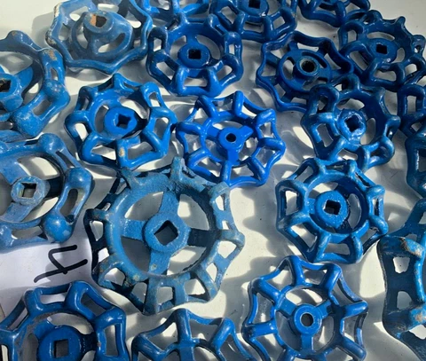 vtg water faucet knob VALVES handle Steampunk blue cold lot art & crafts antique Cover