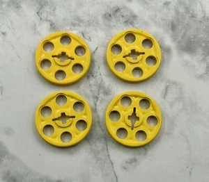 Lego Parts (4) ~ Yellow Technic Wedge Belt Wheel (Pulley)~ No 4185 - Picture 1 of 1
