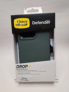 Authentic OtterBox Defender Case For Apple iPhone 15 Pro Max 6.7" (Green) - Picture 1 of 20