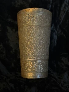 RARE 19th Century COPPER Hand Etched Cup/Vessel - Picture 1 of 9