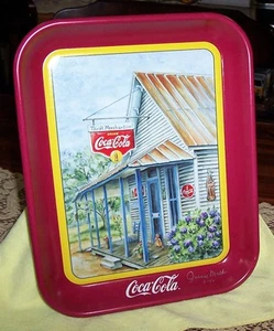 1994 COCA COLA TRAY "THRIFT MERCANTILE" SIGNED 4/1996 BY ARTIST JEANNE MACK NOS - Picture 1 of 6