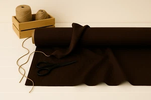 Dark Sienna Cotton-Linen Fabric by the Yard – Linen for Apparel, Decor & Crafts - Picture 1 of 10