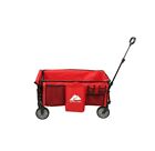 Ozark Trail Camping Utility Wagon With Tailgate & Extension Handle, Red - New