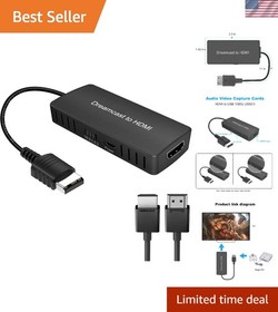 Dreamcast to HDMI Converter - Supports 16:9/4:3 Switching for Gaming Nostalgia