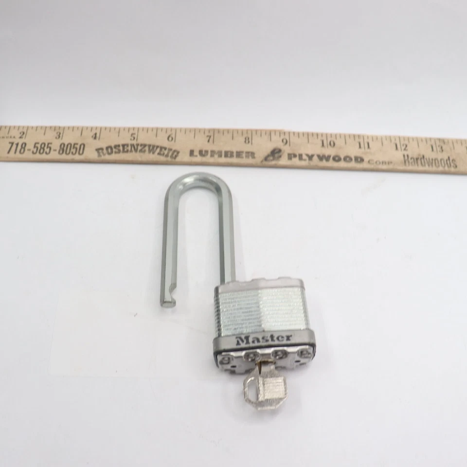 Materlock Heavy Duty Padlock With Key Chrome 2" x 5-1/4" M5 - Image 1 of 4