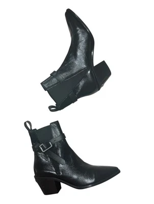 Botas de couro preto Zadig & Voltaire Tyler Cecilia $498 tamanho 38 - Imagem 1 de 4