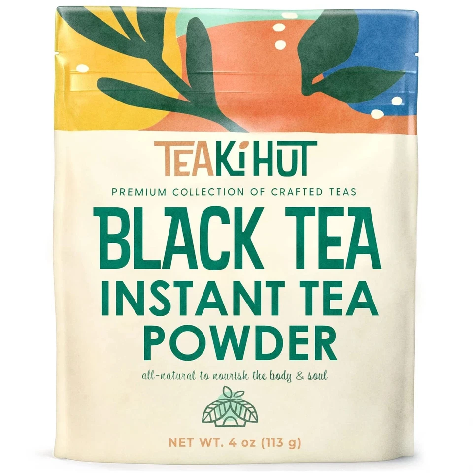 Teaki Hut Instant Black Tea Powder 4 Ounce (200 Servings) 100 Percent Pure Gr
