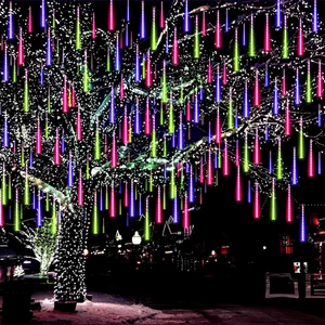 Christmas Lights Outdoor, 24 Tubes 576 Leds Meteor Shower Light, Icicle Snow Fal - Picture 1 of 12