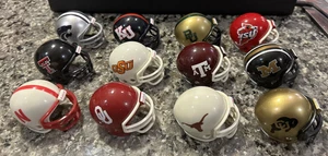 Big 12 Conference Mini Helm 12er Set Riddell 2" Pocket Pro Traditional Style - Bild 1 von 9