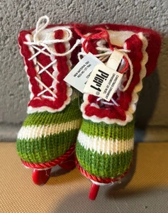 Pier 1 One Roller Blade Knitted  Christmas Tree Ornament Decoration Vintage - Bild 1 von 3