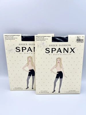 Spanx Sheer Fashion Shaper Pantyhose Swiss Dot Black Size C Style 397 NWT - Image 1 of 4
