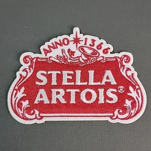 Stella Artois - gestickter Aufnäher 3,5" x 2,5" zugeschnitten mit Bügelbild Rückseite  - Bild 1 von 4