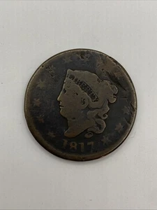 1817 grande centesimo, 13 stelle, danneggiato - Foto 1 di 3