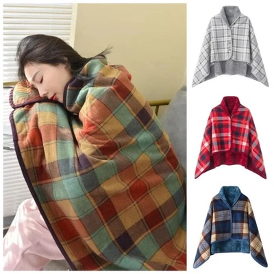 Thicken Wearable Blanket Plaid Thermal Blanket  Outdoor Travel - image 1 of 4