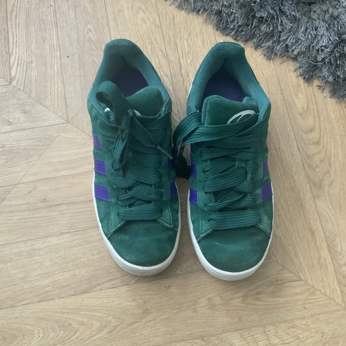 Adidas Campus 00s scarpe da ginnastica verdi scamosciate stile di vita scarpe casual UK 5