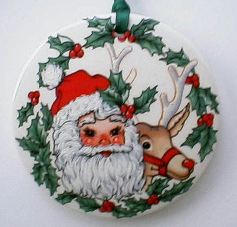 SANTA & RUDOLPH THE RED NOSE REINDEER ROUND BASKET TIE ON-NEW-SHOP STORESALE Cover