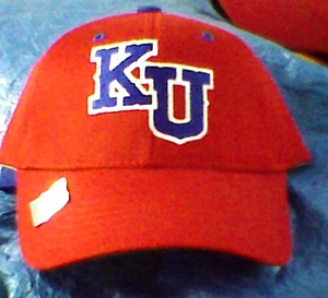 Kansas Jayhawks Twill Hat One Size Blue red NWT - Picture 1 of 5