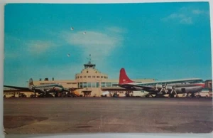 Postkarte Mitte 1900 Chicago Midway Flughafen Flugzeug Boeing Douglas Prop Nordwesten - Bild 1 von 3