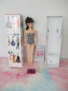 Vintage Barbie 1959 Reproduction #1 Ponytail Doll Swimsuit Holes in Feet in Box - Picture 1 of 7