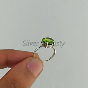 Peridot Ring, 925 Solid Sterling Silver Ring, Handmade Ring, Natural Peridot 