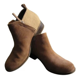 TOMS Wmn 8 Brown Deia Ankle Boots Toffee Suede/Wool - Picture 1 of 4