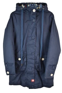 WEIRD FISH Blue Rain Coat size Uk 10 Womens Full Zip Button Up Cotton Casual - Picture 1 of 10