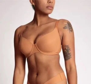 Nubian Skin Naked Bra T Shirt Bra UK 32DD Cafe Au Lait Underwired RRP £56 - Picture 1 of 16