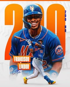 Foto de Francisco Lindor 200 jonrones profesionales collage de los Mets de Nueva York 8x10 MLB - Imagen 1 de 1